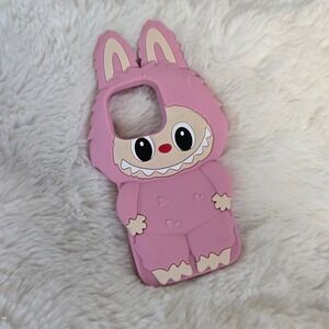 Labubu Phone Case iPhone 16 Pro Pink Monster 3D Silicone Cover‎ New Cute Toy